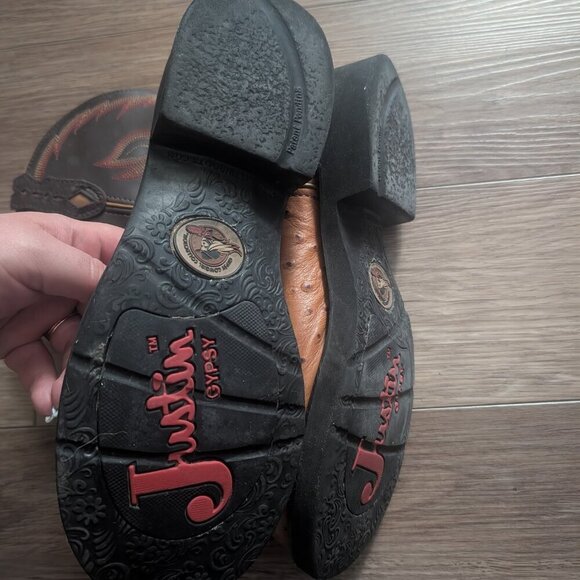 Justin | Gypsy Western Boot In Ostrich - Picture 6 of 8